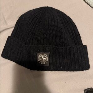 Stone Island Black Knit Hat